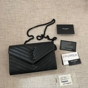 YSL Black Wallet on Chain Bag